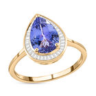 Premium Tansanit und weißer Diamant-Ring, 585 Gelbgold (Größe 18.00) ca. 2,38 ct image number 3