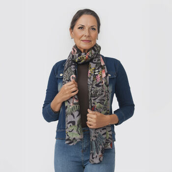 LA MAREY - 100% Kaschmirwolle Schal, Gr&ouml;&szlig;e - 70 x 190cm. Grau