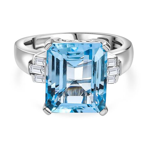Himmelblauer Topas und Zirkon Ring - 7,97 ct. image number 0
