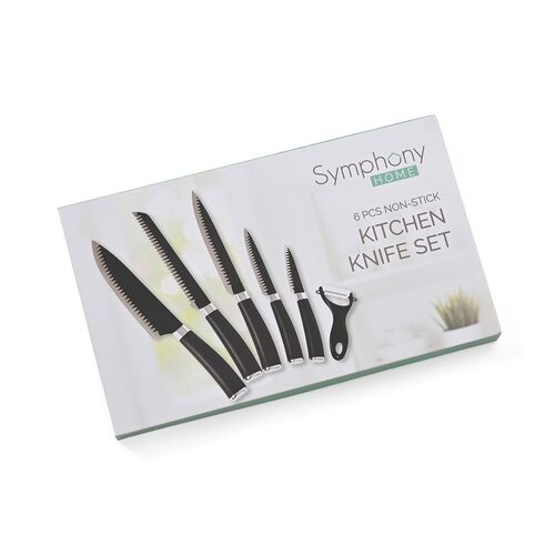 6er-Set Küchenmesser, Schwarz image number 1