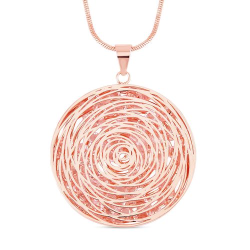 Glitzernder Designer-Kristall-Anhänger mit 73cm Kette in Roségoldton image number 0