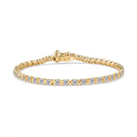 D’Joy Moissanit Armband, 925 Silber 750 Gelbgold Vermeil