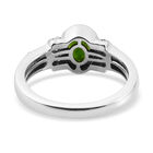Natürlicher Chromdiopsid und Zirkon Ring 925 Silber Bicolor  ca. 0,98 ct image number 5