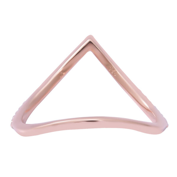 LUSTRO STELLA - wei&szlig;er Zirkonia-Ring, 925 Silber ros&eacute;vergoldet  ca. 0,29 ct image number 4