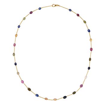 AA Multi Saphir Halskette, 60cm - 45 ct.