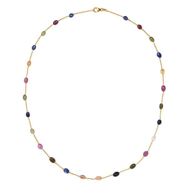 AA Multi Saphir Halskette, 60cm - 45 ct. image number 4