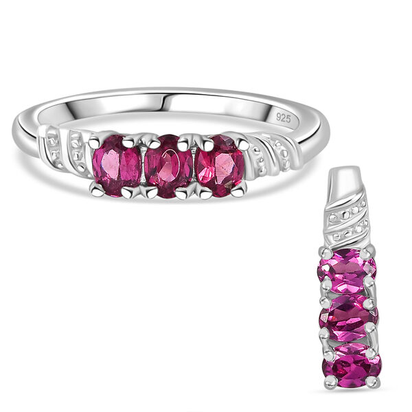 Rhodolith Granat Schmuckset - 1,44 ct.