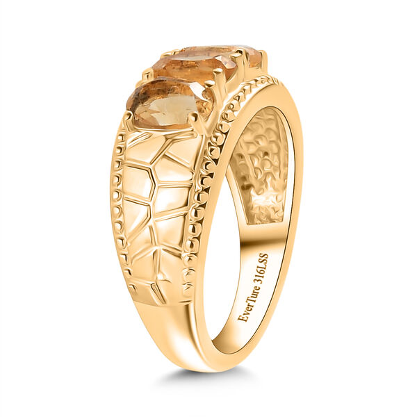 Citrin Ring 316L Edelstahl vergoldet (Größe 17.00) ca. 1.43 ct image number 5