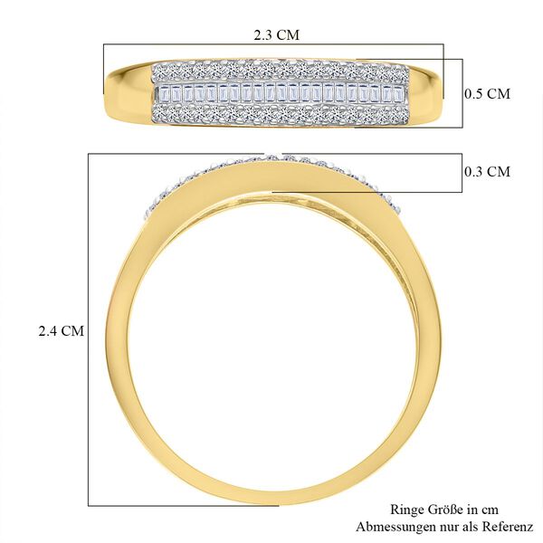 LUXURIANT SI-GH Labor Diamant Ring, 925 Silber 750 Gelbgold Vermeil - 0,25 ct. image number 5