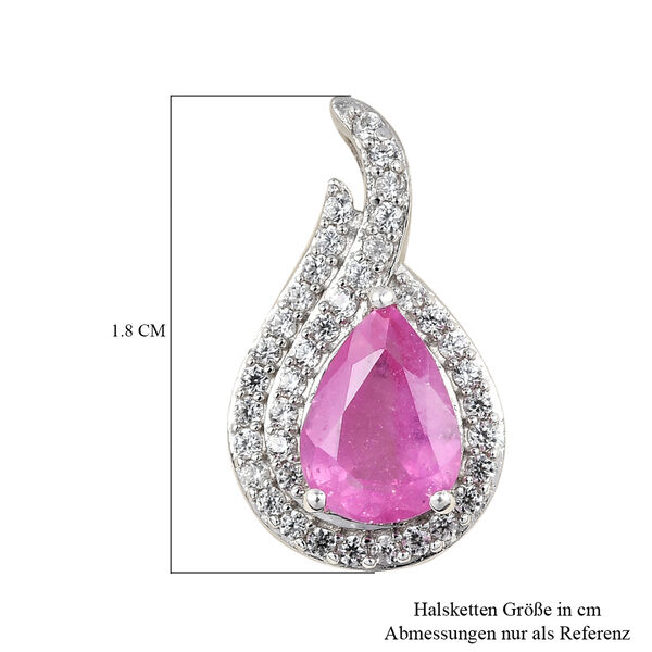 Premium Ilakaka Rosa Saphir und Zirkon Anh&auml;nger 925 Silber platiniert (Fissure gef&uuml;llt) ca. 1,91 ct image number 6
