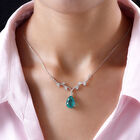 Smaragd-Triplett-Quarz und Zirkon-Halskette in Silber, 6,38 ct. image number 1