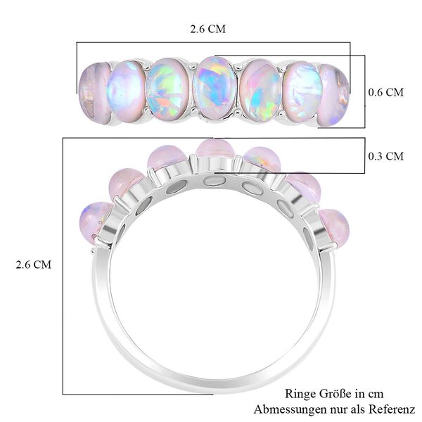 Künstlicher Weißer Opal Ring, Reiner Edelstahl (Größe 17.00) ca. 0,01 ct image number 6