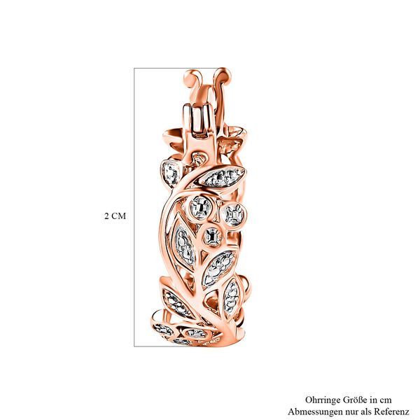 ALLORO ros&eacute;vergoldete Silber-Creolen mit Diamantakzenten image number 5