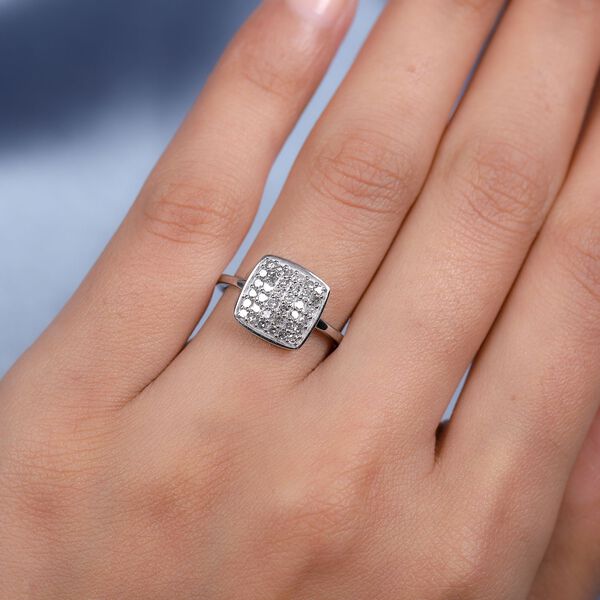 Diamant Ring 925 Silber Platin-&Uuml;berzug image number 3