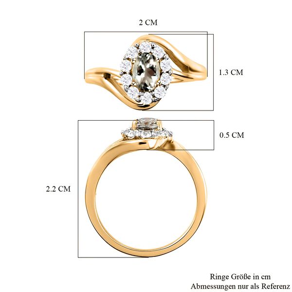 AAA Turkizit und weißer Zirkon-Ring - 0,96 ct. image number 8