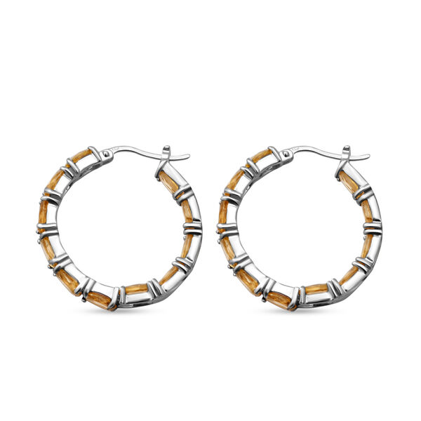 Citrin-Creolen, 925 Silber platiniert ca. 12,32 ct image number 3