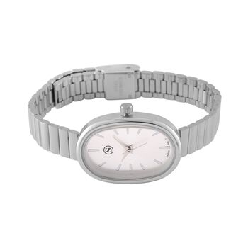 STRADA - Elegante Armbanduhr mit Japanischem PC21S Werk, Stahlsonnenschliff-Zifferblatt und Edelstahlarmband, Reiner Edelstahl, 19 cm