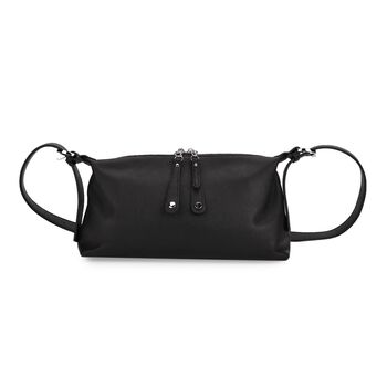 Crossbody-Bag aus Echtleder im Soft-Design, 30x8x16 cm, Schwarz