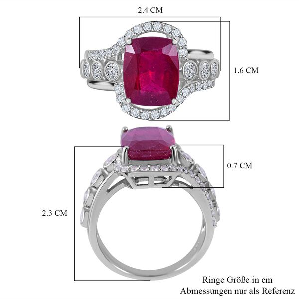 AA afrikanischer Rubin und Zirkon-Ring - 7,38 ct. image number 4