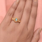 Natürlicher Äthiopischer Opal Ring 925 Silber Gelbgold Vermeil (Größe 16.00) ca. 0,55 ct image number 2