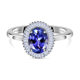 RHAPSODY AAAA Tansanit und VS EF Diamant Ring in 950 Platin - 1,81 ct.