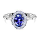 RHAPSODY AAAA Tansanit und Diamant-Ring, VS2 E-F, 950 Platin (Größe 18.00) ca. 1.49 ct