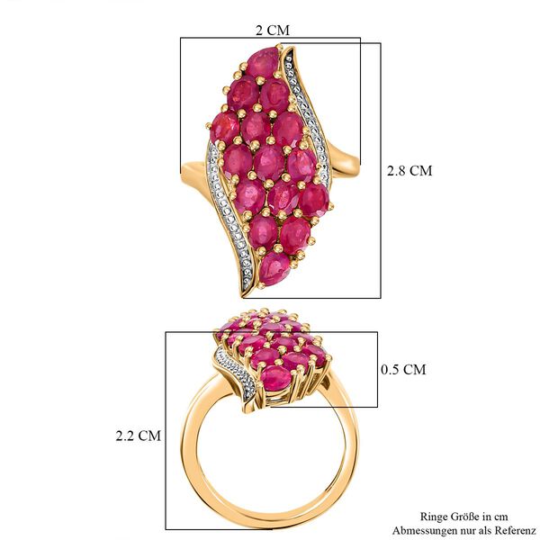 Afrikanischer Rubin (Fissure gefüllt) Ring, 925 Silber vergoldet (Größe 17.00) ca. 4.01 ct image number 7