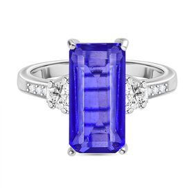 Tansanit-Farbe Quarz und Zirkon Ring - 4,75 ct.