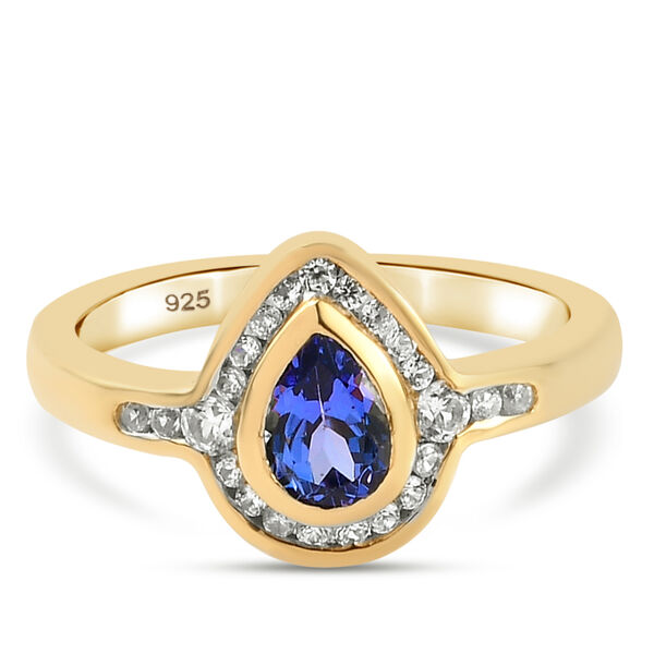 Tansanit und Zirkon Ring - 0,80 ct.