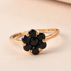 Schwarzer Spinell Ring 925 Silber vergoldet  ca. 1,13 ct image number 1