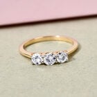 Diamant Trilogie-Ring, zertifiziert I2 G-H, 585 Gelbgold  ca. 0,50 ct image number 1