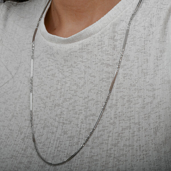 Diamantschliff Rockkette in rhodiniertem Silber, 75cm image number 2