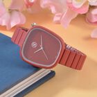 Strada - Japanisches Uhrwerk, Edelstahl-Zifferblatt & Metall-Armband, 23 cm, rot image number 1