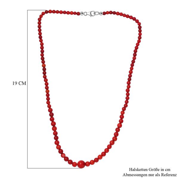 Koralle Halskette ca. 50 cm Edelstahl rhodiniert ca. 88,20 ct. image number 6
