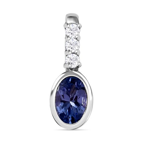 Tansanit und weißer Zirkon Anhänger, ca. 0.53 ct image number 0