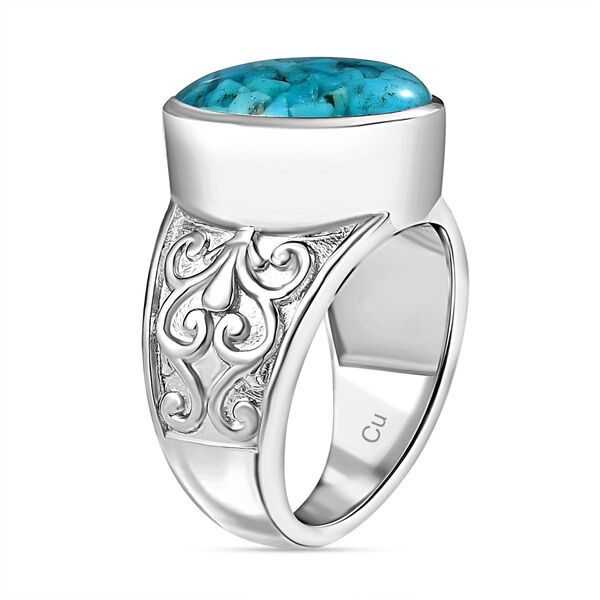 Sleeping Beauty Matrix Türkis Ring 950 Kupfer (Größe 18.00) ca. 7,00 ct image number 5