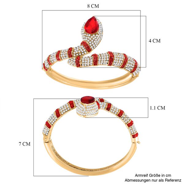 Roter und weißer Kristall-Armreif, 18 cm image number 5