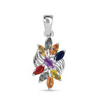 Mehrfarbig Saphir Anhänger 925 Silber rhodiniert ca. 0.90 ct