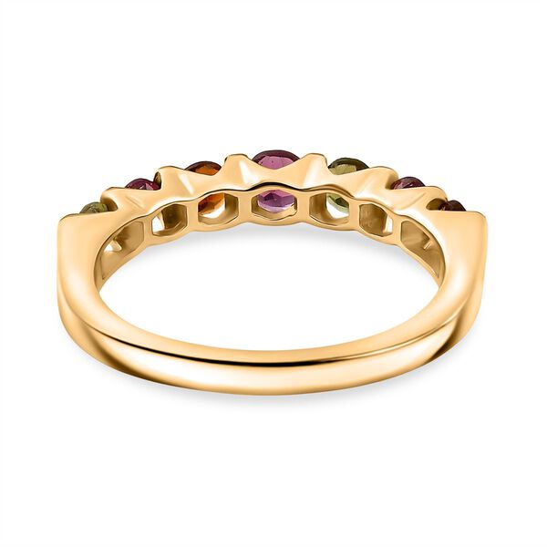 Mehrfarbiger-Turmalin Ring, 925 Silber vergoldet (Größe 19.00) ca. 0.70 ct image number 6