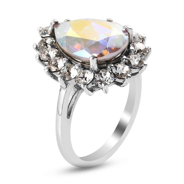 LUSTRO STELLA Österreichischer AB Kristall Ring 925 Silber Platin-Überzug image number 5