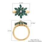 Grandidierit und Zirkon Blumen-Ring, 925 Silber vergoldet  ca. 1,77 ct image number 6