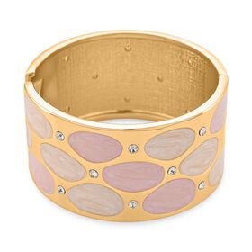 Weißer Kristall Armreif ca. 17 cm emailliert