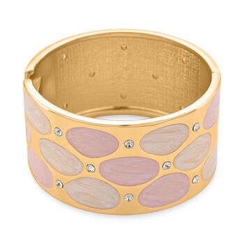 Wei&szlig;er Kristall Armreif ca. 17 cm emailliert