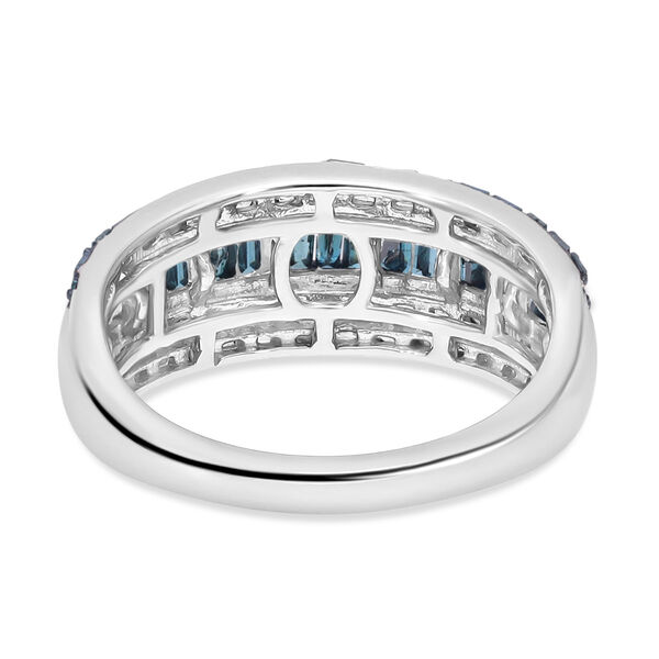 Blauer Diamant Ring 925 Silber platiniert (Gr&ouml;&szlig;e 16.00) ca. 1.00 ct image number 6