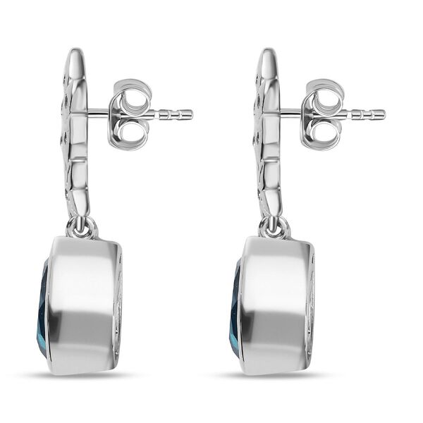 Paraiba Pfau Triplett Quarz und Zirkon Ohrringe - 5,42 ct. image number 4