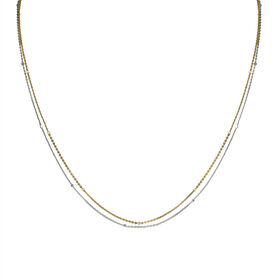 2er-Set Diamantschliff-Ketten mit Würfeln, 45cm