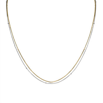 2er Set - Diamantschliff Ketten ca. 45 cm, 925 Silber und 925 Silber vergoldet