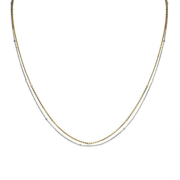 2er-Set Diamantschliff-Ketten mit W&uuml;rfeln, 45cm