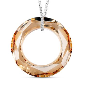 Goldener Schatten-Kristall Anh&auml;nger mit Kette - 14 ct.