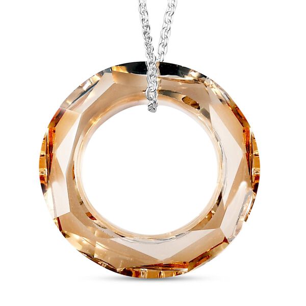 Goldener Schatten-Kristall Anhänger mit Kette - 14 ct. image number 0